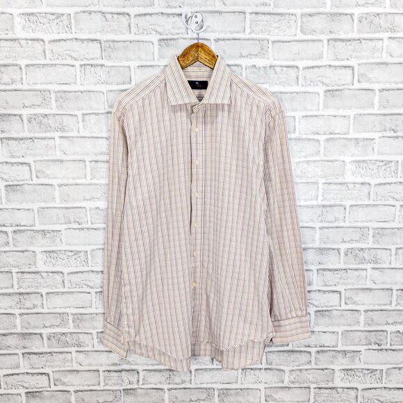 ETRO Milano Button up Shirt Multi color grid check cotton sz 42 Made in Italy - Picture 1 of 6